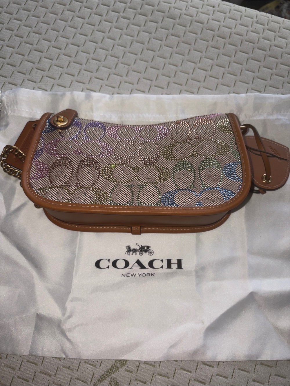 Coach rainbow crystal swinger 20